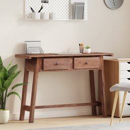 vidaXL Bureau met lade Bruin 110 x 30 x 79 cm Massief Mahoniehout