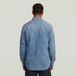 Marine Denim Slim Overhemd - Midden blauw - Heren