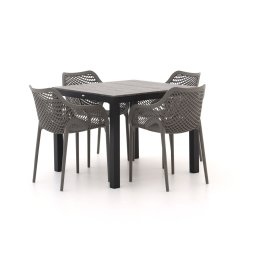 + 15% kassakorting | Forza Ripi/Fidenza 90cm dining tuinset 5-delig stapelbaar - Laagste prijsgarantie!