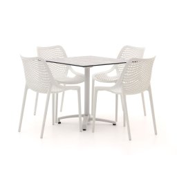 + 15% kassakorting | Forza Ripi/Canzo 80cm dining tuinset 5-delig stapelbaar inklapbaar - Laagste prijsgarantie!