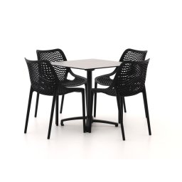 + 15% kassakorting | Forza Ripi/Canzo 80cm dining tuinset 5-delig stapelbaar inklapbaar - Laagste prijsgarantie!