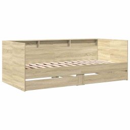 vidaXL Slaapbank met lades zonder matras 90x200 cm sonoma eikenkleurig