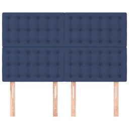 vidaXL Hoofdbord blauw 144x5x118/128 cm stof