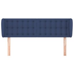 vidaXL Hoofdbord met randen 147x23x78/88 cm stof blauw