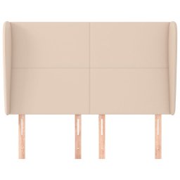 vidaXL Hoofdbord met randen 147x23x118/128cm kunstleer cappuccinokleur
