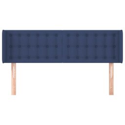 vidaXL Hoofdbord met randen 147x16x78/88 cm stof blauw
