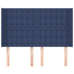 vidaXL Hoofdbord met randen 147x16x118/128 cm stof blauw