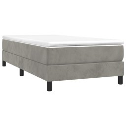 vidaXL Boxspring bed 100x200 cm fluweel lichtgrijs