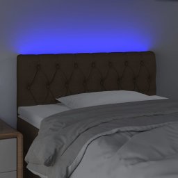vidaXL Hoofdbord LED 90x7x78/88 cm stof donkerbruin