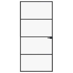 vidaXL Binnendeur 93x201,5 cm gehard glas en aluminium smal zwart