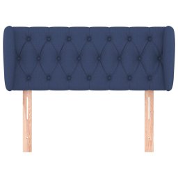 vidaXL Hoofdbord met randen 93x23x78/88 cm stof blauw