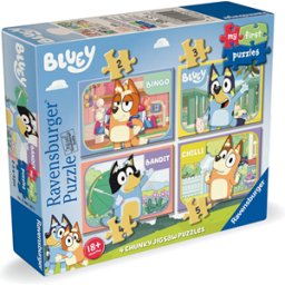 Mijn Eerste Puzzel - Bluey 4-in-1 Puzzel (12, 16, 20, 24 stukjes)