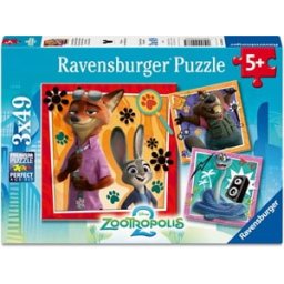 Zootopia 2 Puzzel (3 x 49 stukjes)