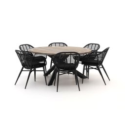 + 15% kassakorting | Intenso Azora/ROUGH-Y ø150cm dining tuinset 7-delig - Laagste prijsgarantie!