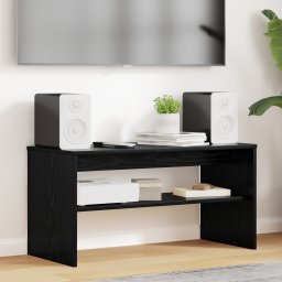 vidaXL TV-kast 80 x 35 x 40 cm Zwart Eiken Bewerkt hout