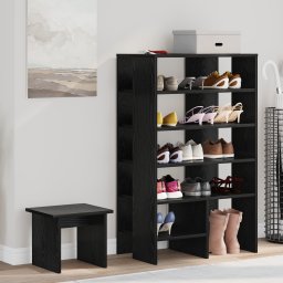 vidaXL Schoenenkast 2 st 62 x 35 x 100 cm Bewerkt hout Zwart eiken