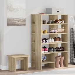 vidaXL Schoenenkast 2 st 62 x 35 x 100 cm Bewerkt hout Sonoma Eiken