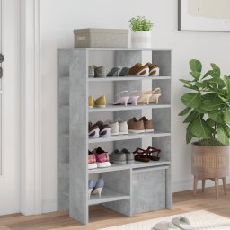 vidaXL Schoenenkast 2 st 62 x 35 x 100 cm Bewerkt hout Betongrijs