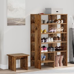 vidaXL Schoenenkast 2 st 62 x 35 x 100 cm Bewerkt hout Oud hout