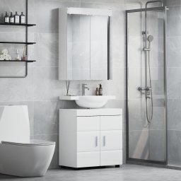 vidaXL Badkamermeubelset TULUM 2 st Hoogglans wit 60 x 34 x 63 cm