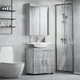vidaXL Badkamermeubelset TULUM 2 st Grijs Sonoma 60 x 34 x 63 cm