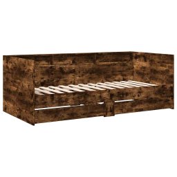 vidaXL Slaapbank met lades zonder matras 90x200 cm gerookt eikenkleur