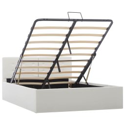 vidaXL Bedframe met opbergruimte hydraulisch kunstleer wit 120x200 cm