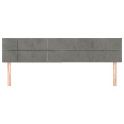 vidaXL Hoofdborden 200x5x78/88 cm fluweel lichtgrijs