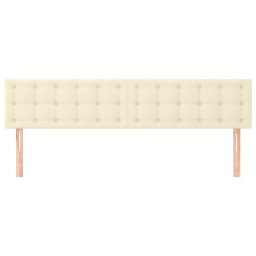vidaXL Hoofdborden 200x5x78/88 cm kunstleer crèmekleurig