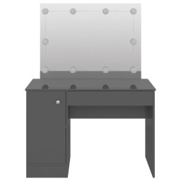 vidaXL Kaptafel met LED's 110x55x145 cm MDF glanzend grijs