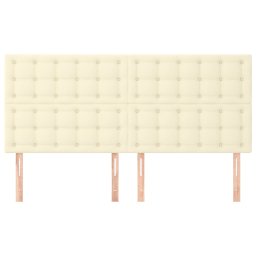 vidaXL Hoofdbord crème 200x5x118/128 cm kunstleer