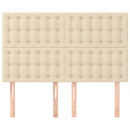 vidaXL Hoofdbord crème 144x5x118/128 cm stof