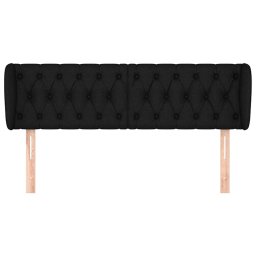 vidaXL Hoofdbord met randen 147x23x78/88 cm stof zwart