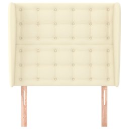 vidaXL Hoofdbord met randen 103x23x118/128 cm kunstleer crèmekleurig