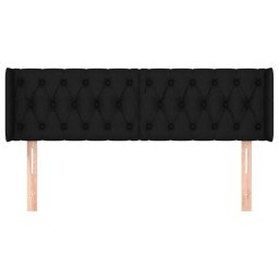 vidaXL Hoofdbord met randen 147x16x78/88 cm stof zwart