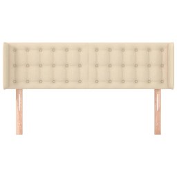 vidaXL Hoofdbord met randen 147x16x78/88 cm stof crèmekleurig