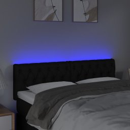 vidaXL Hoofdbord LED 144x7x78/88 cm stof zwart