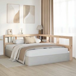 vidaXL Boekenkast Hoofdeinde L-vormig 150 cm massief grenenhout