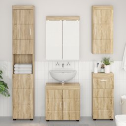 vidaXL Badkamer wandkast TULUM Sonoma Eiken 37 x 24,5 x 86 cm