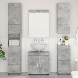 vidaXL Badkamer wandkast TULUM Beton Grijs 37 x 24,5 x 86 cm