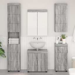vidaXL Badkamer wandkast TULUM Grijs Sonoma 37 x 24,5 x 86 cm