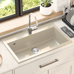vidaXL Wasbak Beige 795 x 505 mm Graniet