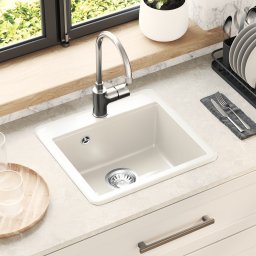 vidaXL Wasbak 80% Kwarts en 20% Hars 470 x 440 mm Wit
