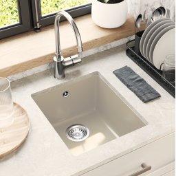 vidaXL Wasbak 80% Kwarts en 20% Hars 370 x 460 mm Beige
