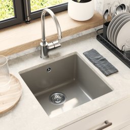 vidaXL Wasbak 80% Kwarts en 20% Hars 430 x 460 mm Grijs