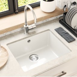 vidaXL Wasbak 80% Kwarts en 20% Hars 530 x 460 mm Wit