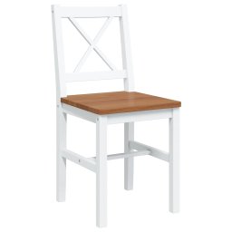 vidaXL 5-delige Eethoek bruin en wit