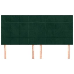 vidaXL Hoofdbord donkergroen 180x5x118/128 cm fluweel