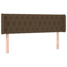 vidaXL Hoofdbord LED 147x16x78/88 cm stof donkerbruin