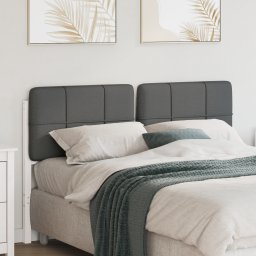 vidaXL Gestoffeerd hoofdbord met hoofdeinde Wit en Lichtgrijs 150 cm